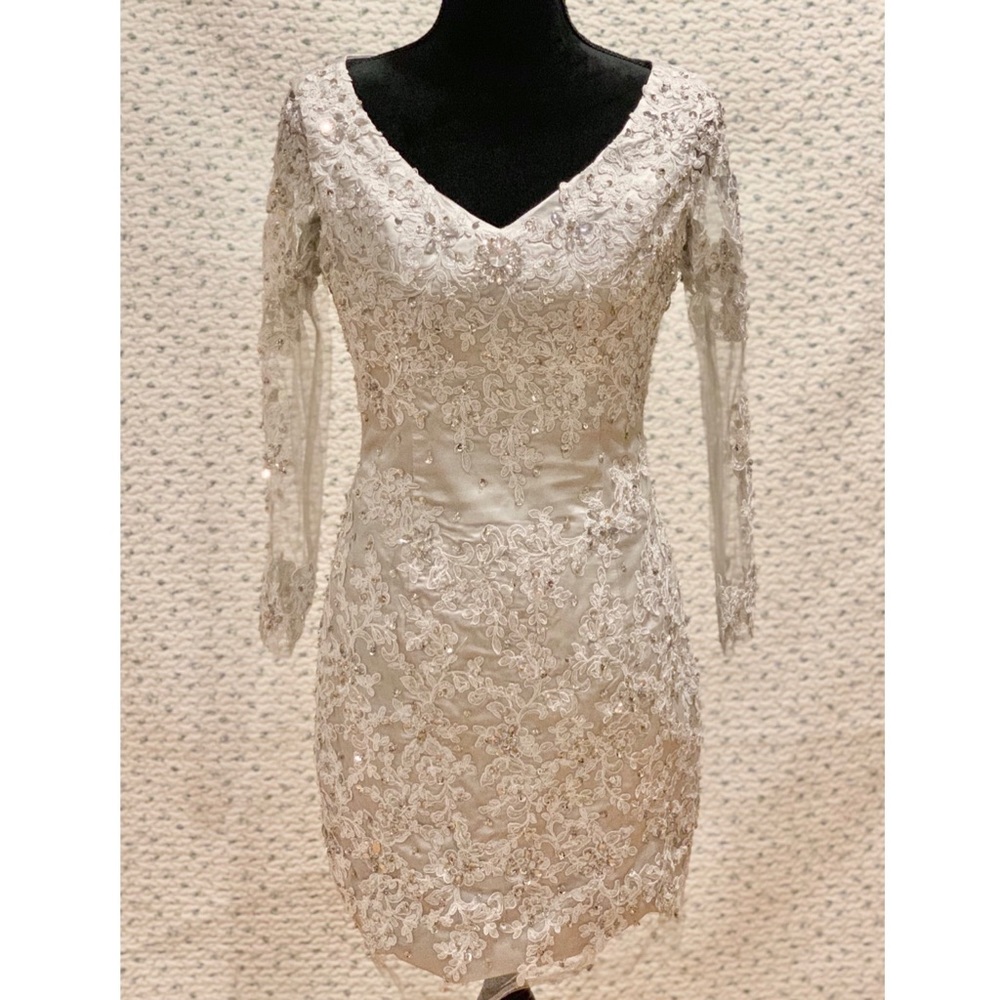 Silver Lace and Rhinestones Dress - Size 4 EUC